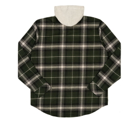 Howitzer Stockade Hooded Flannel Green Black Shirt buy