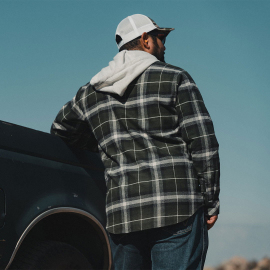 Howitzer Stockade Hooded Flannel Green Black Shirt price