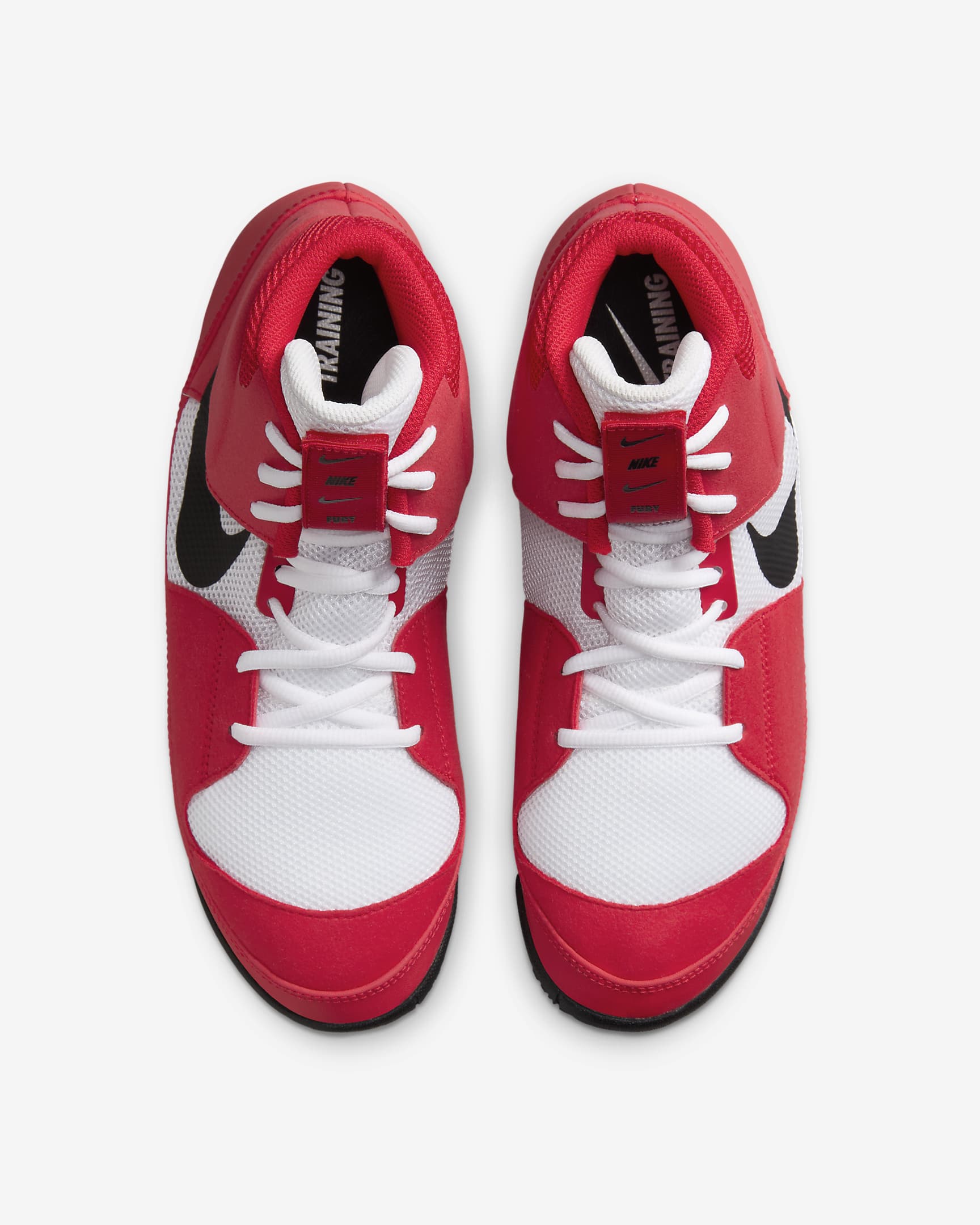 Nike Fury Wrestling Shoes Red White Black photo