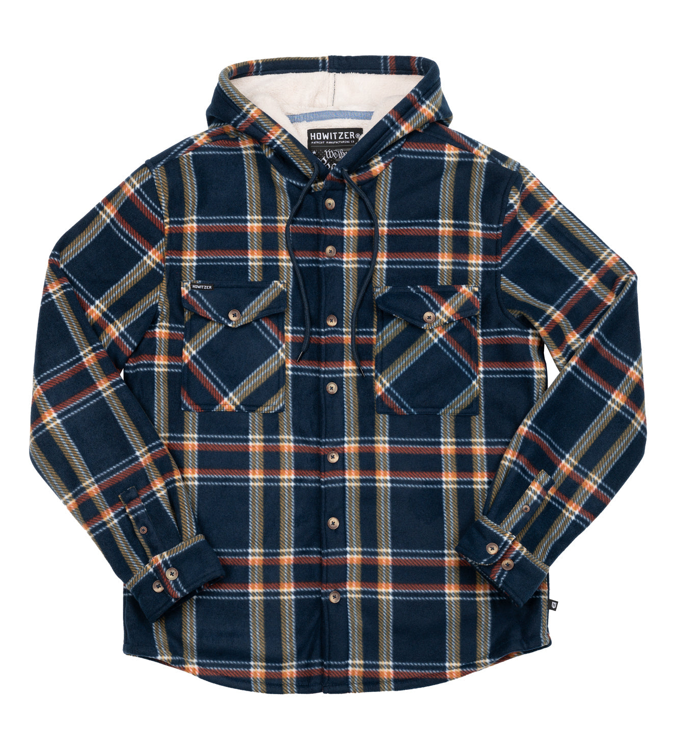 Рубашка Howitzer Allegiance Hooded Flannel Navy Orange