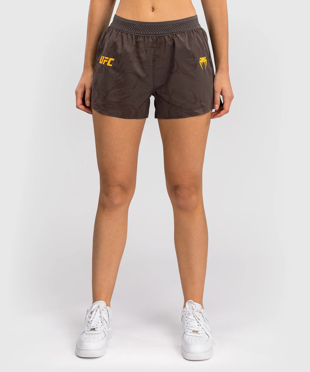 Womens sports shorts UFC Venum FIGHT WEEK 4.0 Womens Training Shorts Dark Brown