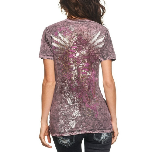 Двусторонняя футболка Sinful By Affliction Adoria V-neck Tee фото