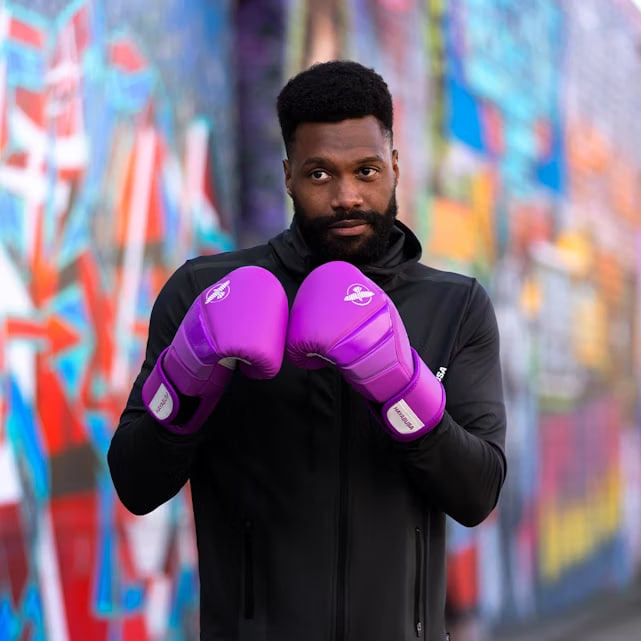 Hayabusa T3 Neon Boxing Gloves Purple photo