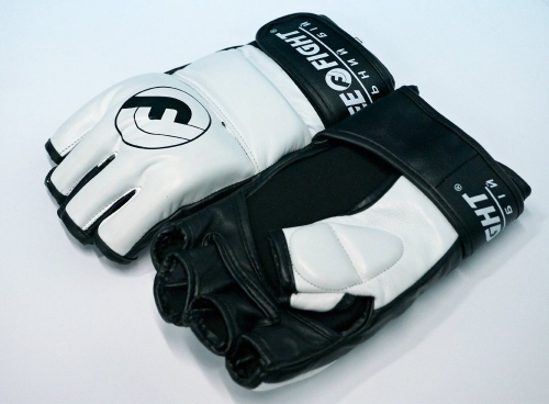 Перчатки MMA Free-Fight Gloves White c защитой пальца цена
