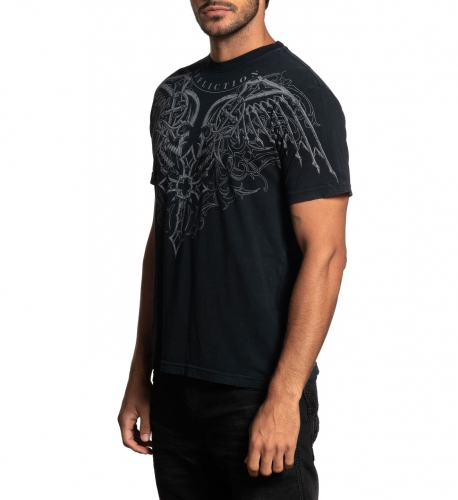 Affliction Milan SS Tee Black Lawa Wash T-shirt photo