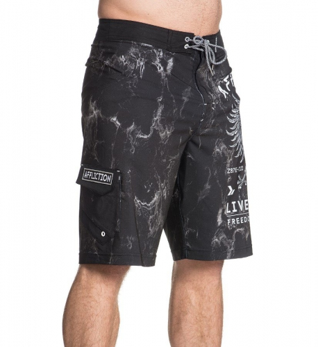 Шорты Affliction Value Freedom Boardshort Black цена