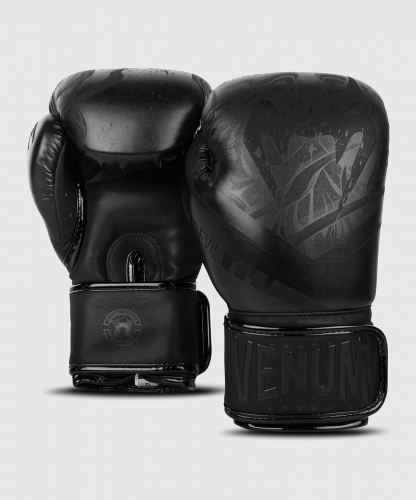 Боксерские перчатки Venum Devil Boxing Gloves Black Black оригинал