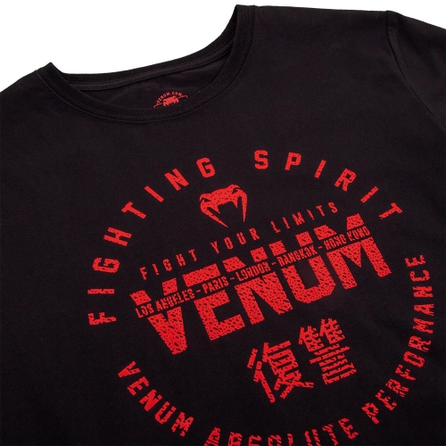 Childrens T-shirt Venum Signature T-Shirt Black Red photo