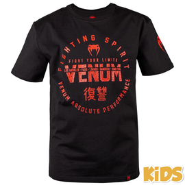 Детская футболка Venum Signature T-Shirt Black Red