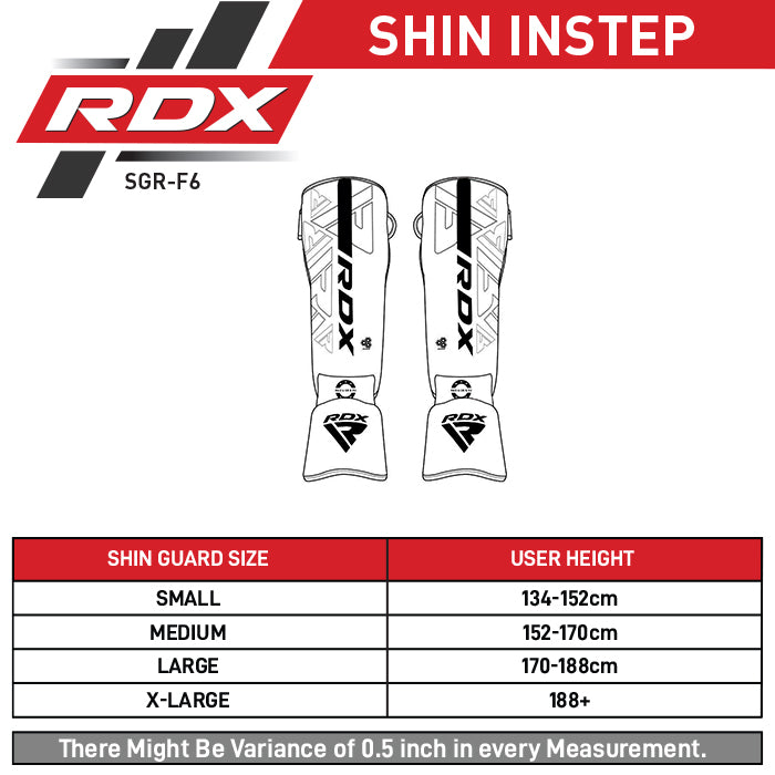 Захист гомілки RDX F6 Kara MMA Shin Instep Guards Matte White розмір