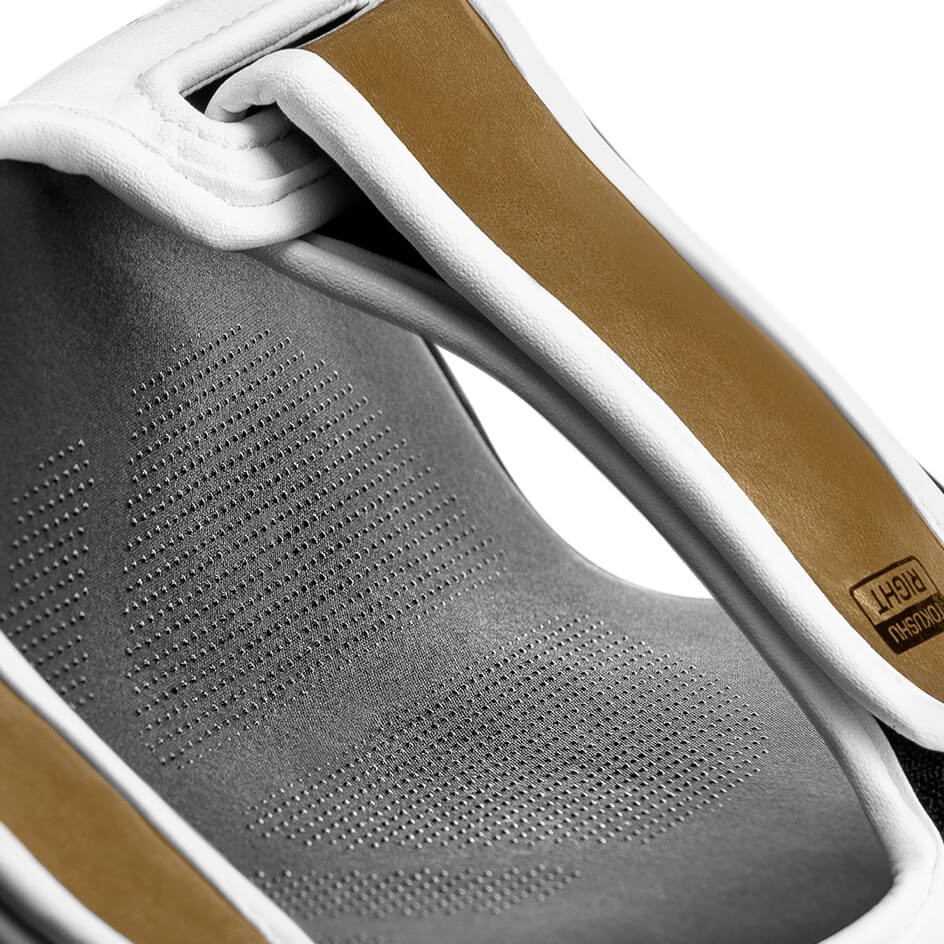 Hayabusa T3 Striking Shinguards White Gold shin guard original