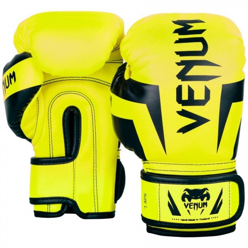 Боксерские перчатки для детей Venum Elite Boxing Gloves Kids Neo Yellow купить