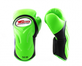 Боксерские перчатки Twins Twins Velcro Extra Design BGVL6 Black Green, Фото № 2