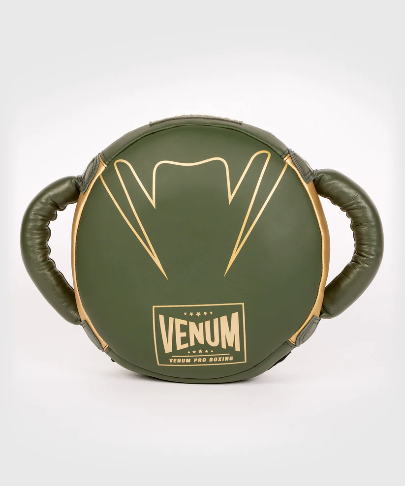 Силова подушка Venum Pro Boxing Mini Round Punch Shield Khaki Gold купити