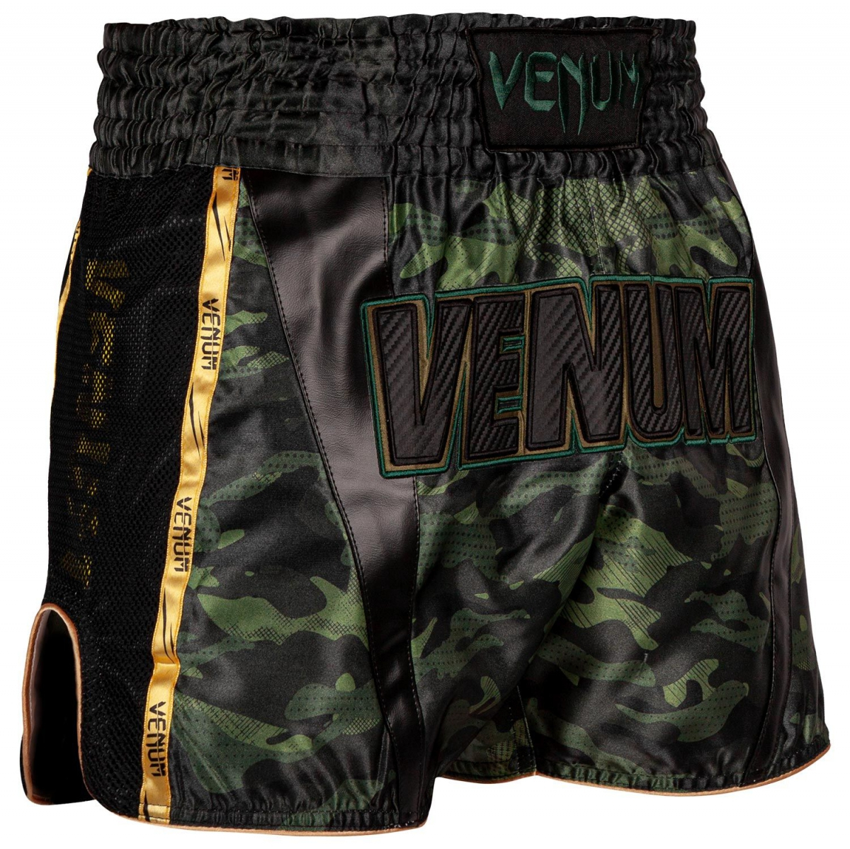 Шорты для тайского бокса Venum Full Cam Muay Thai Shorts Forest Camo Black
