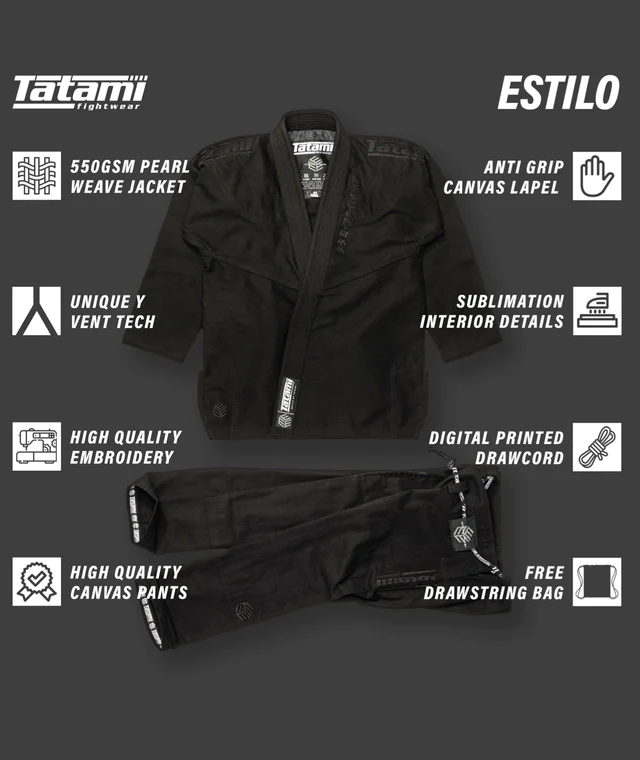 Кімоно Tatami Estilo Black Label Gi Black on Black де купити
