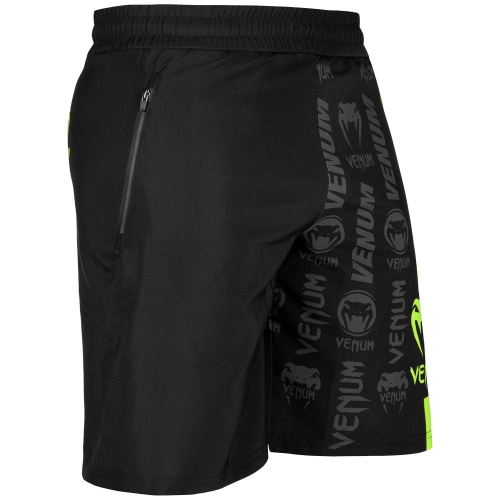 Шорты Venum Logos Training Shorts Black Neo Yellow купить