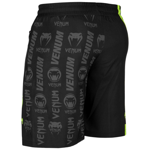 Шорты Venum Logos Training Shorts Black Neo Yellow цена