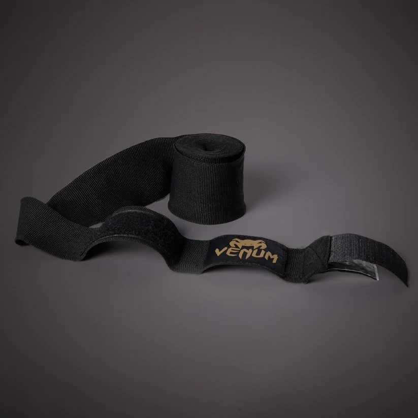 Боксерские бинты Venum Kontact Boxing Handwraps - 2.5m Black Gold цена