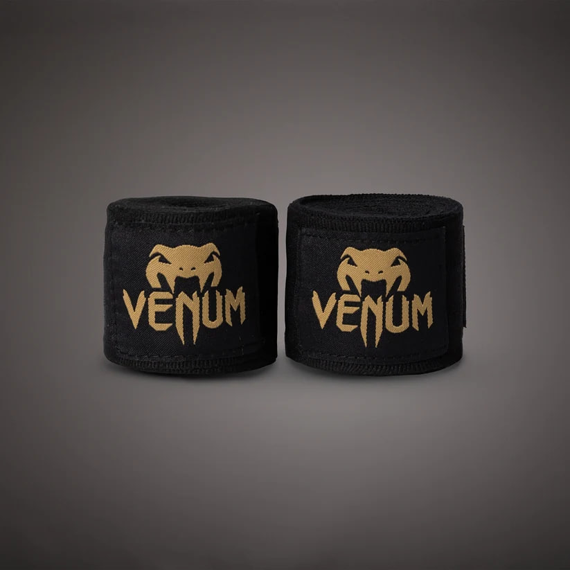 Боксерские бинты Venum Kontact Boxing Handwraps - 2.5m Black Gold купить