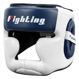 Боксерский шлем Fighting Force Full Training Headgear White Blue