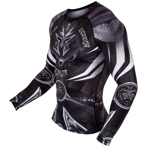 Рашгард Venum Gladiator 3.0 Rashguard Black White Long Sleeves фото