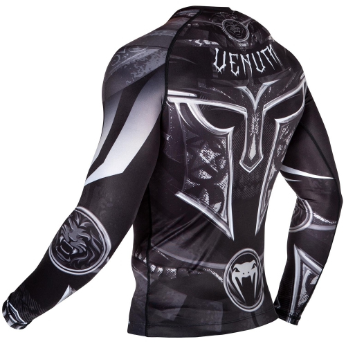Рашгард Venum Gladiator 3.0 Rashguard Black White Long Sleeves оригинал