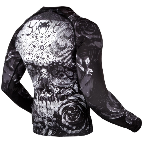 Рашгард Venum Santa Muerte 3.0 Rashguards Long Black White фото