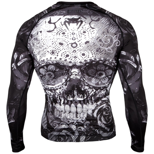 Рашгард Venum Santa Muerte 3.0 Rashguards Long Black White купити