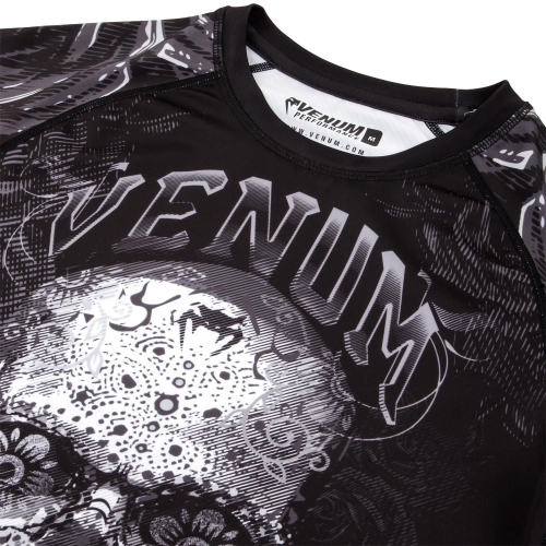 Рашгард Venum Santa Muerte 3.0 Rashguards Long Black White оригінал