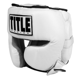 Шлем Title Boxing Leather Sparring Headgear White