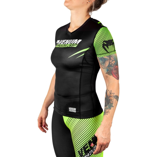 Жіночий рашгард Venum Training Camp 2.0 Rashguard Short Black Neo Yellow ціна