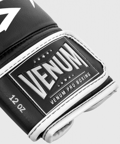 Боксерские перчатки Venum Hammer Pro Velcro Nappa Leather Black White цена
