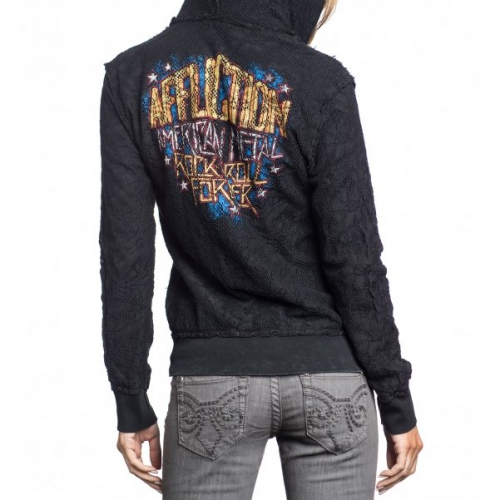 Двостороння жіноча худі Affliction Born To Run Revzip Hood фото