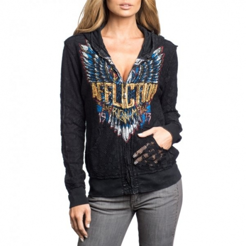 Двостороння жіноча худі Affliction Born To Run Revzip Hood ціна