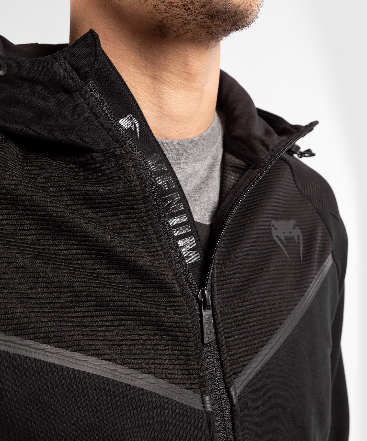Толстовка Venum Laser Evo 3 Hoodie Black Black оригинал