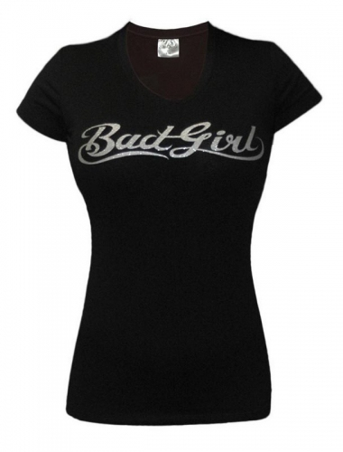 Женская футболка Bad Girl V-Neck Tee Black Silver купити