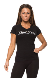 Женская футболка Bad Girl V-Neck Tee Black Silver